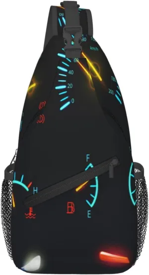 Crossbody Sling Bag for Men Women, Car Dashboard Indicators Scales Sling Backpack Shoulder Chest Bag, Anti Theft Travel Hiking Daypacks
