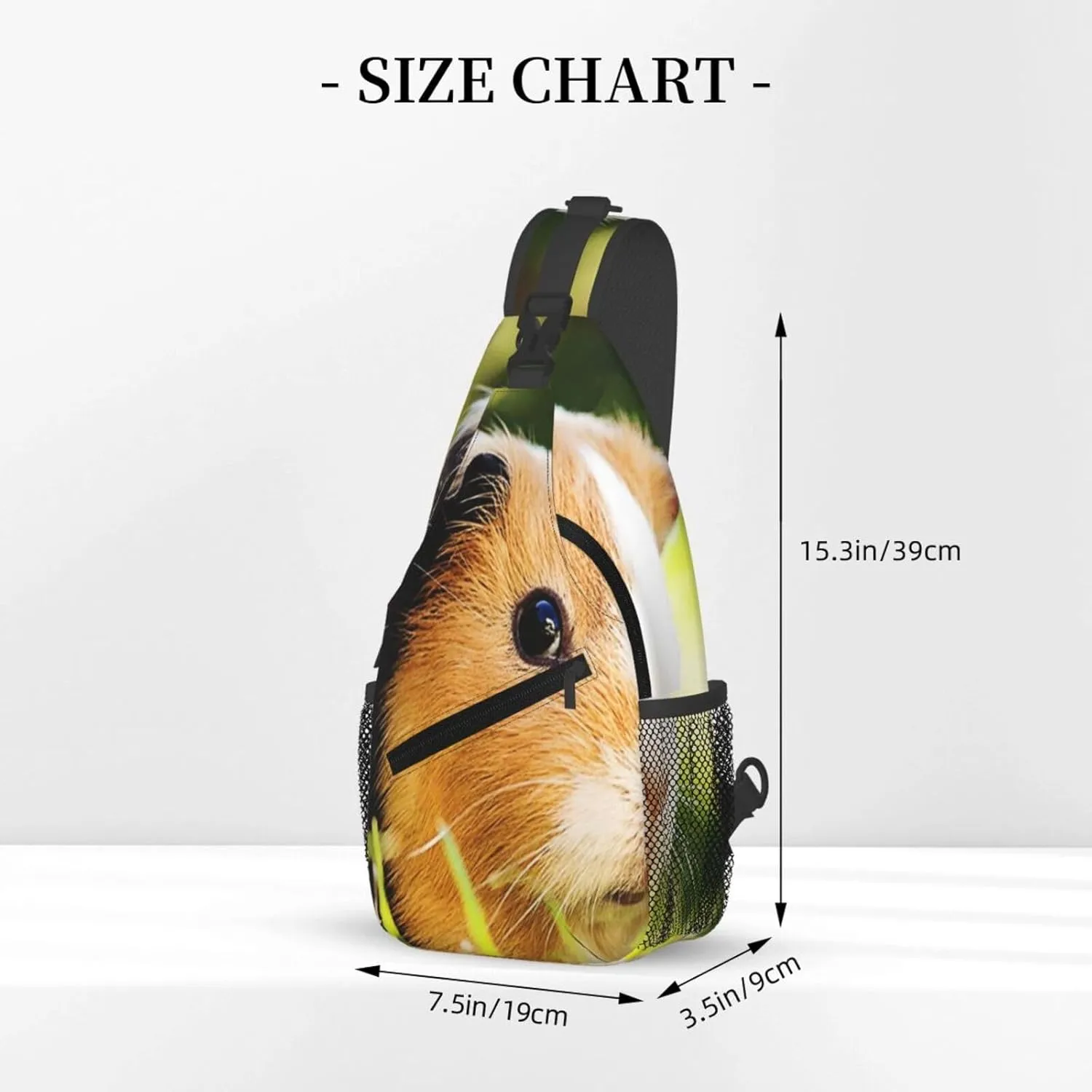 Crossbody Sling Bag for Men Women, Cute Guinea Pig Sling Backpack Shoulder Chest Bag, Anti Theft Travel Hiking Daypacks