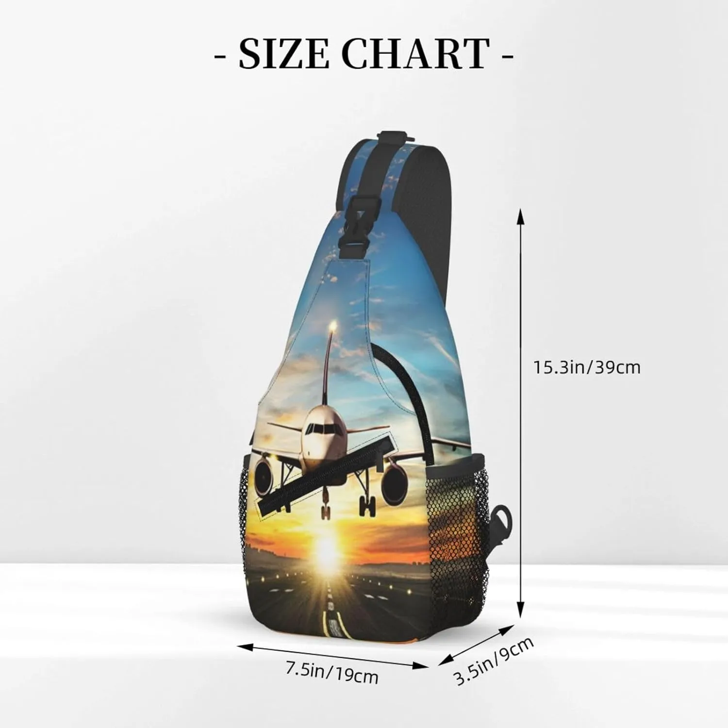 Crossbody Sling Bag for Men Women, Flying Plane Sling Backpack Shoulder Chest Bag, Anti Theft Travel Hiking Daypacks