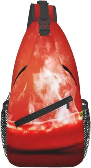 Crossbody Sling Bag for Men Women, Food Hot Chili Pepper Sling Backpack Shoulder Chest Bag, Anti Theft Travel Hiking Daypacks