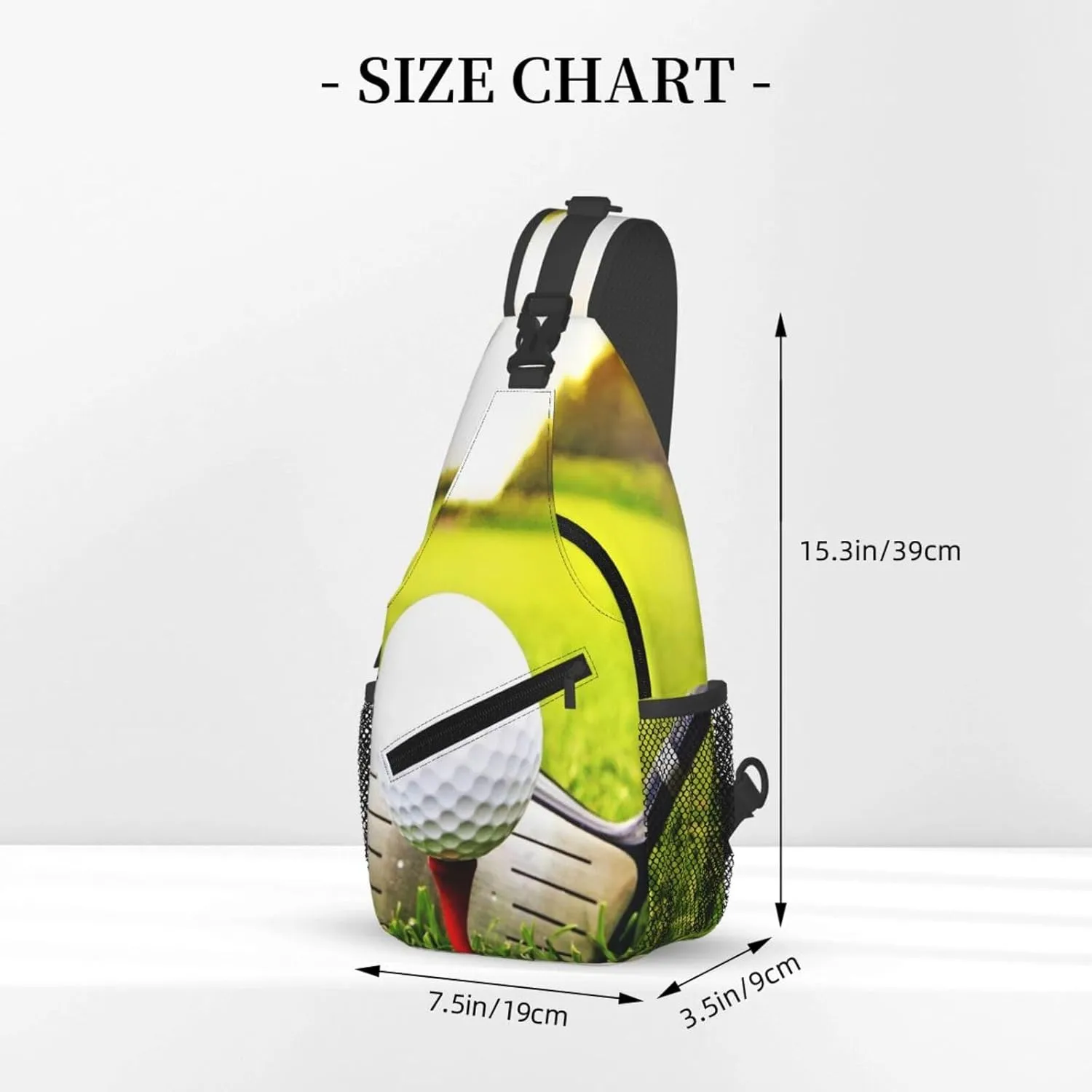 Crossbody Sling Bag for Men Women, Golf Club Ball Sling Backpack Shoulder Chest Bag, Anti Theft Travel Hiking Daypacks