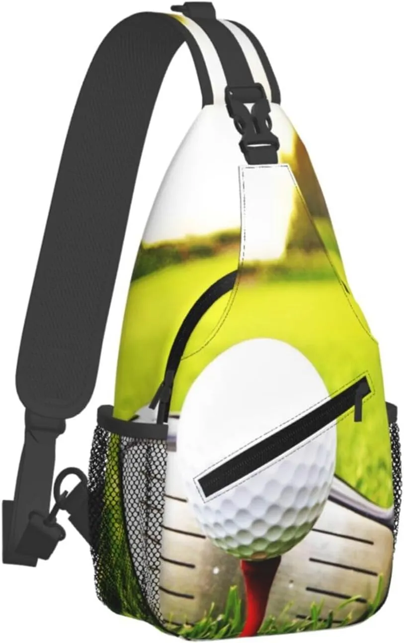 Crossbody Sling Bag for Men Women, Golf Club Ball Sling Backpack Shoulder Chest Bag, Anti Theft Travel Hiking Daypacks