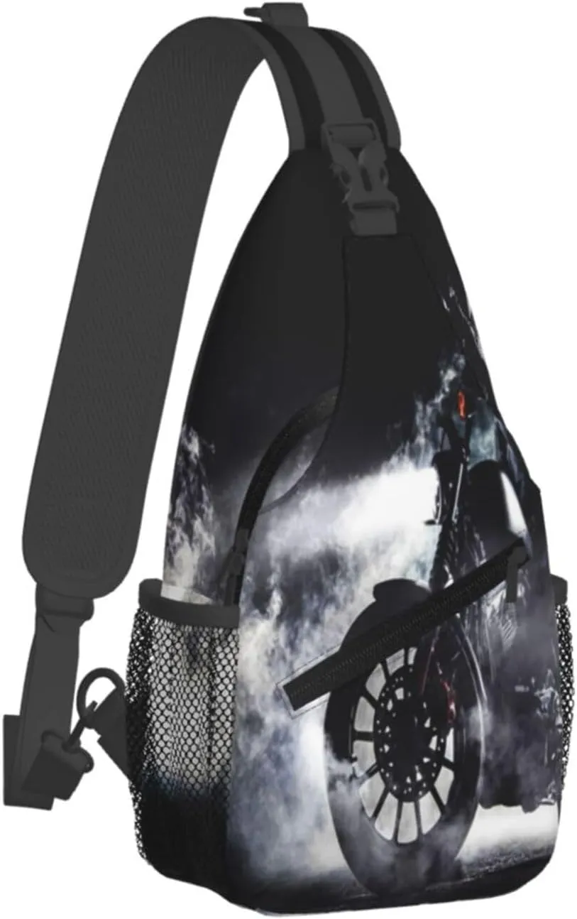 Crossbody Sling Bag for Men Women, Motorbike High Power Motorcycle Sling Backpack Shoulder Chest Bag, Anti Theft Travel Hiking Daypacks