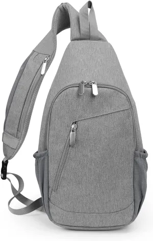 Crossbody Sling Bag,Chest Shoulder Travel Hiking Backpack,Casual Daypack(Grey)