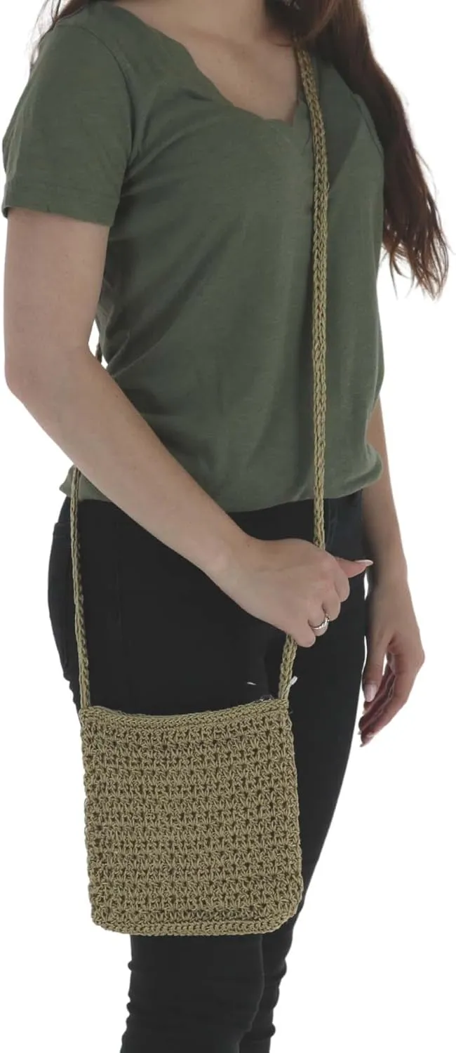CTM® Women's Crochet Crossbody Handbag