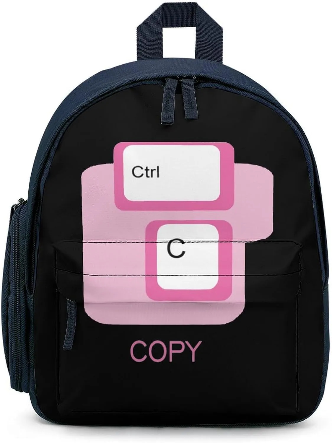 Ctrl C Copy Keyboard Simple Backpack Lightweight Cute Printing Shoulder Bag Family Travel Blue-style