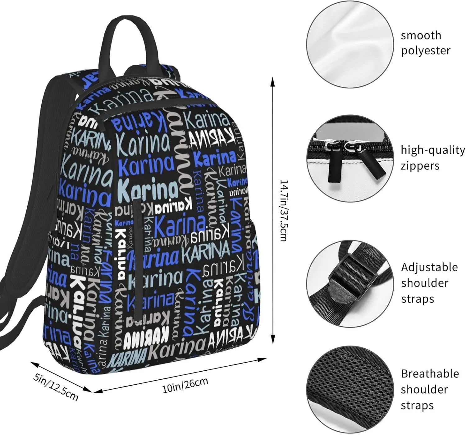 Custom Name Kid'S Backpack Personalized Daypack Bag Adult Backpack For Office Shopping School Travel Customizable Bookpack For Girls Boys Men Women
