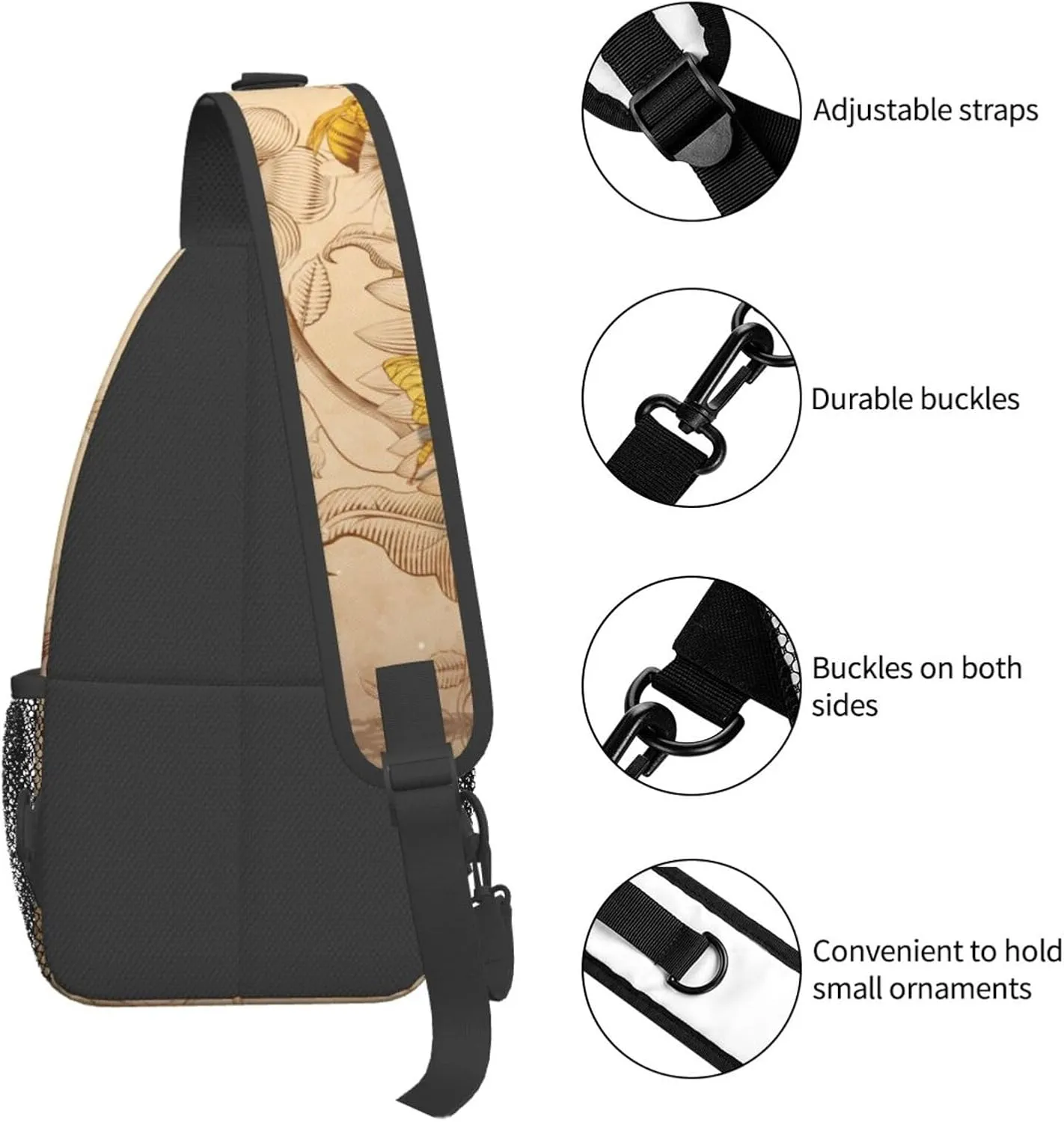 Custom Printed Sling Bag for Women Men Crossbody Shoulder Backpack Chest Bags Gym Travel Hiking Casual Daypack