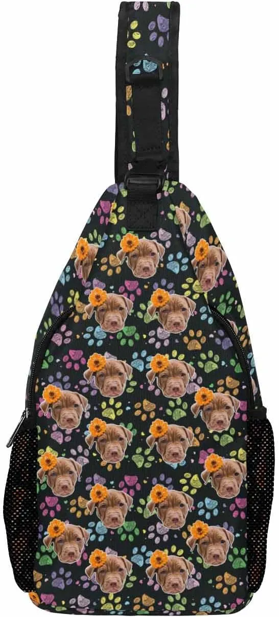 Custom Sling Bag, Personalized Chest Bags Men Women Customized Photo Text Backpack Crossbody Bag Travel Daypack