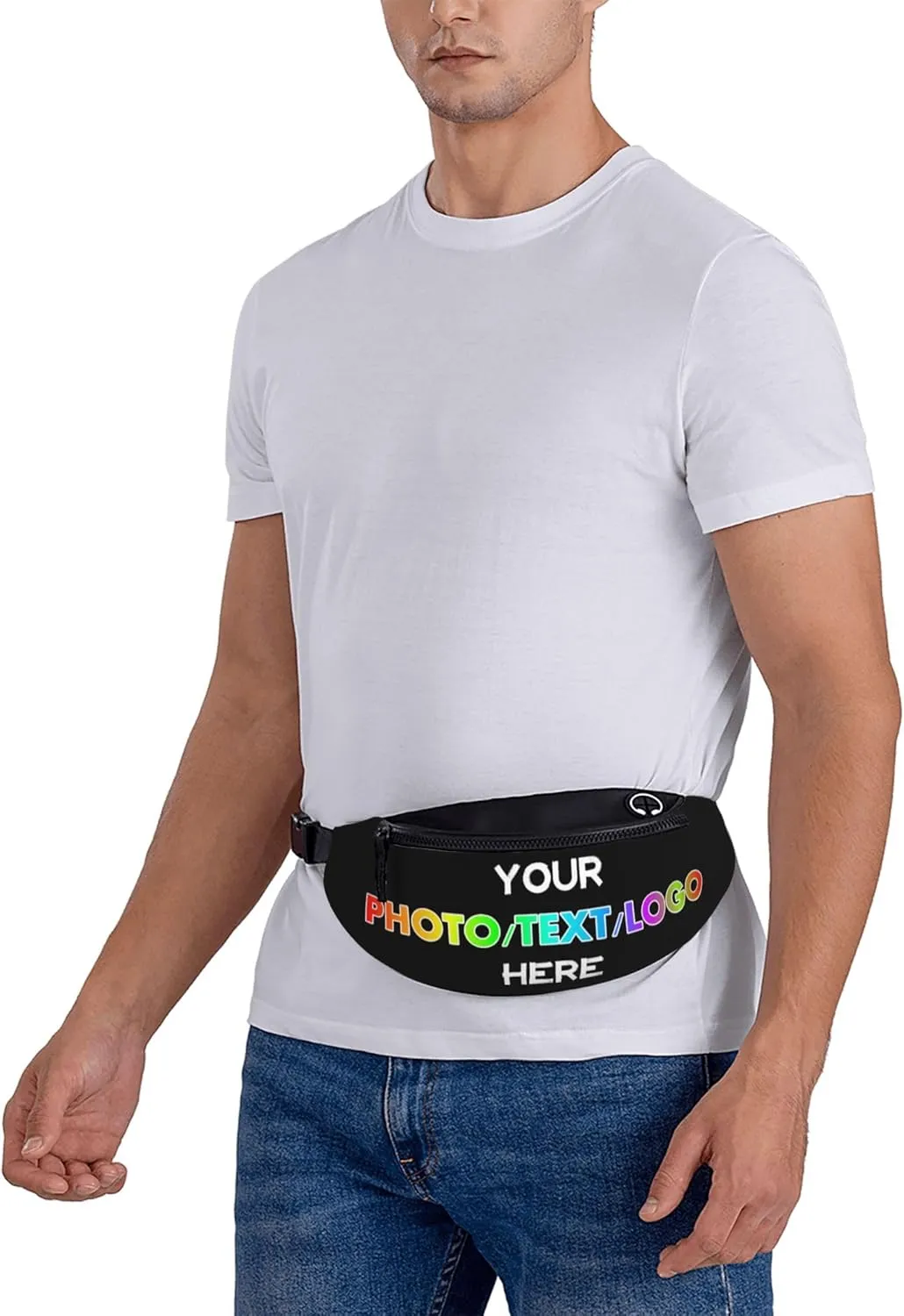 Custom Sling Bag with Photo/Text, Personalized Crossbody Bag Chest Bag Crossbody Bag for Running Travel Hiking
