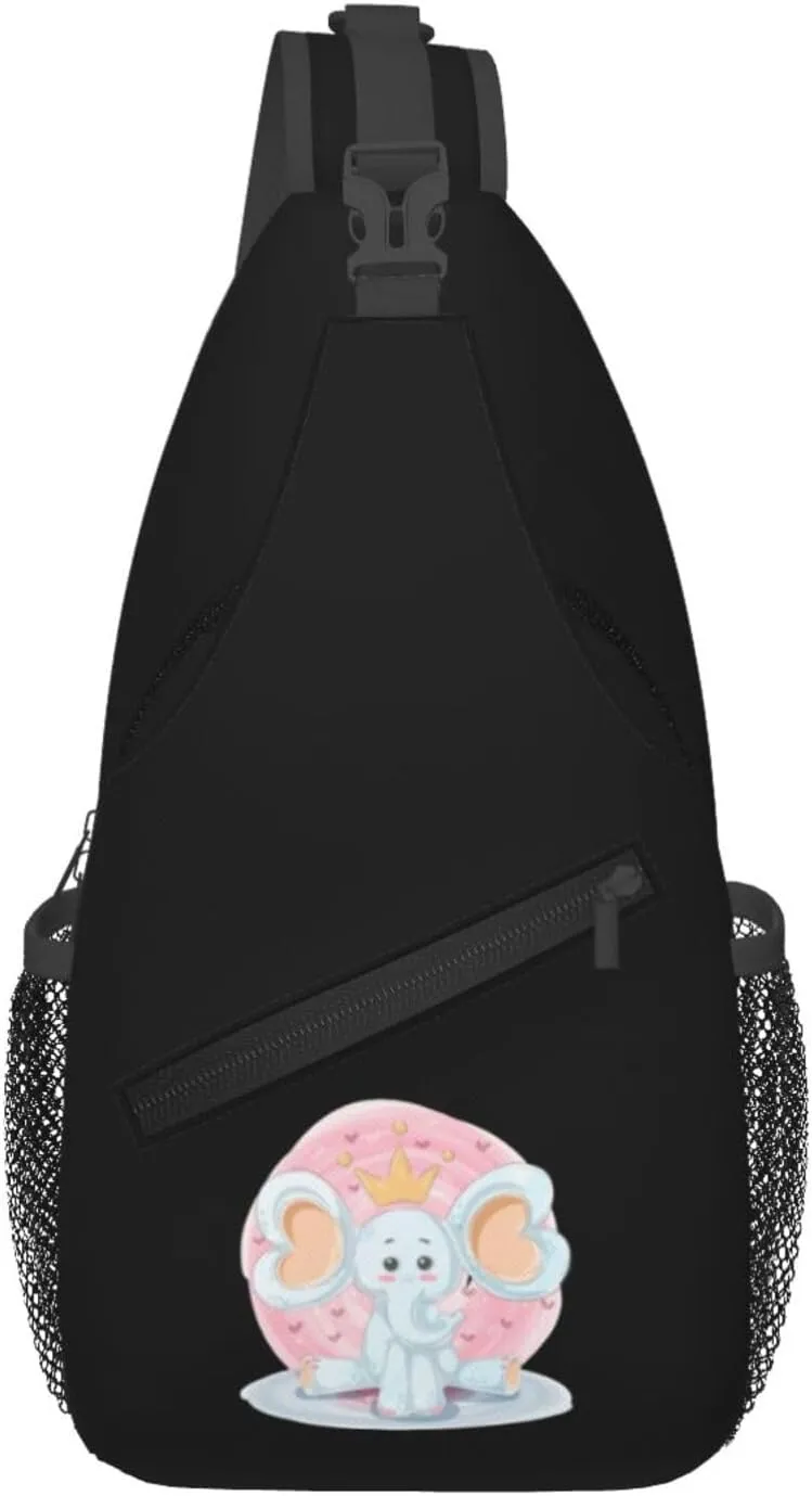 Cute And Funny Elephant Crossbody Bags For Women Men Chest Backpack Gym Shoulder Bag Travel Outdoor Sports Casual Crossbody Bags