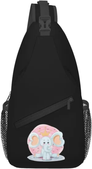 Cute And Funny Elephant Crossbody Bags For Women Men Chest Backpack Gym Shoulder Bag Travel Outdoor Sports Casual Crossbody Bags