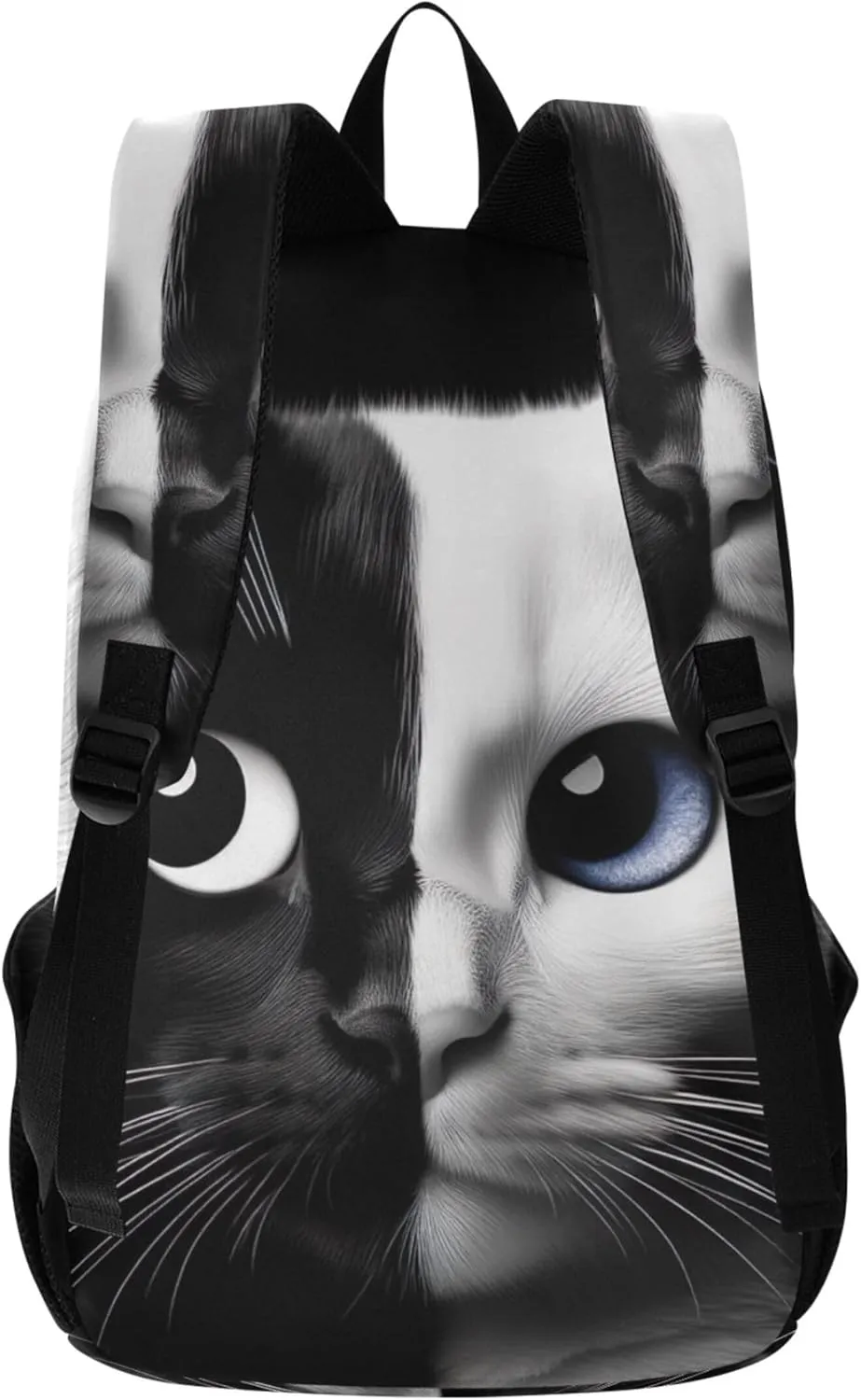 Cute Backpacks for Woman Casual Black and White Cat Face Fashion Gifts Teen College Bookbag