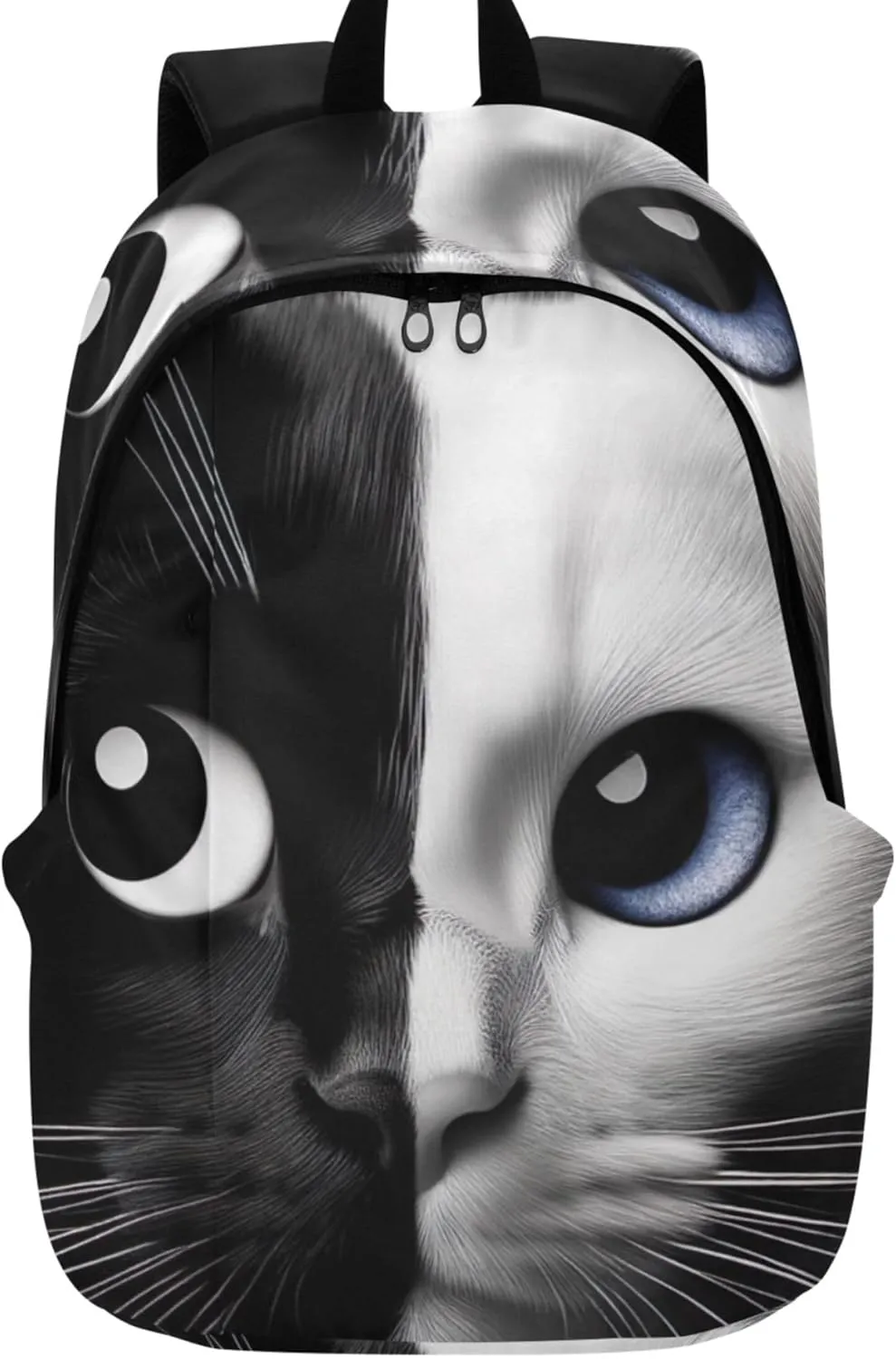 Cute Backpacks for Woman Casual Black and White Cat Face Fashion Gifts Teen College Bookbag