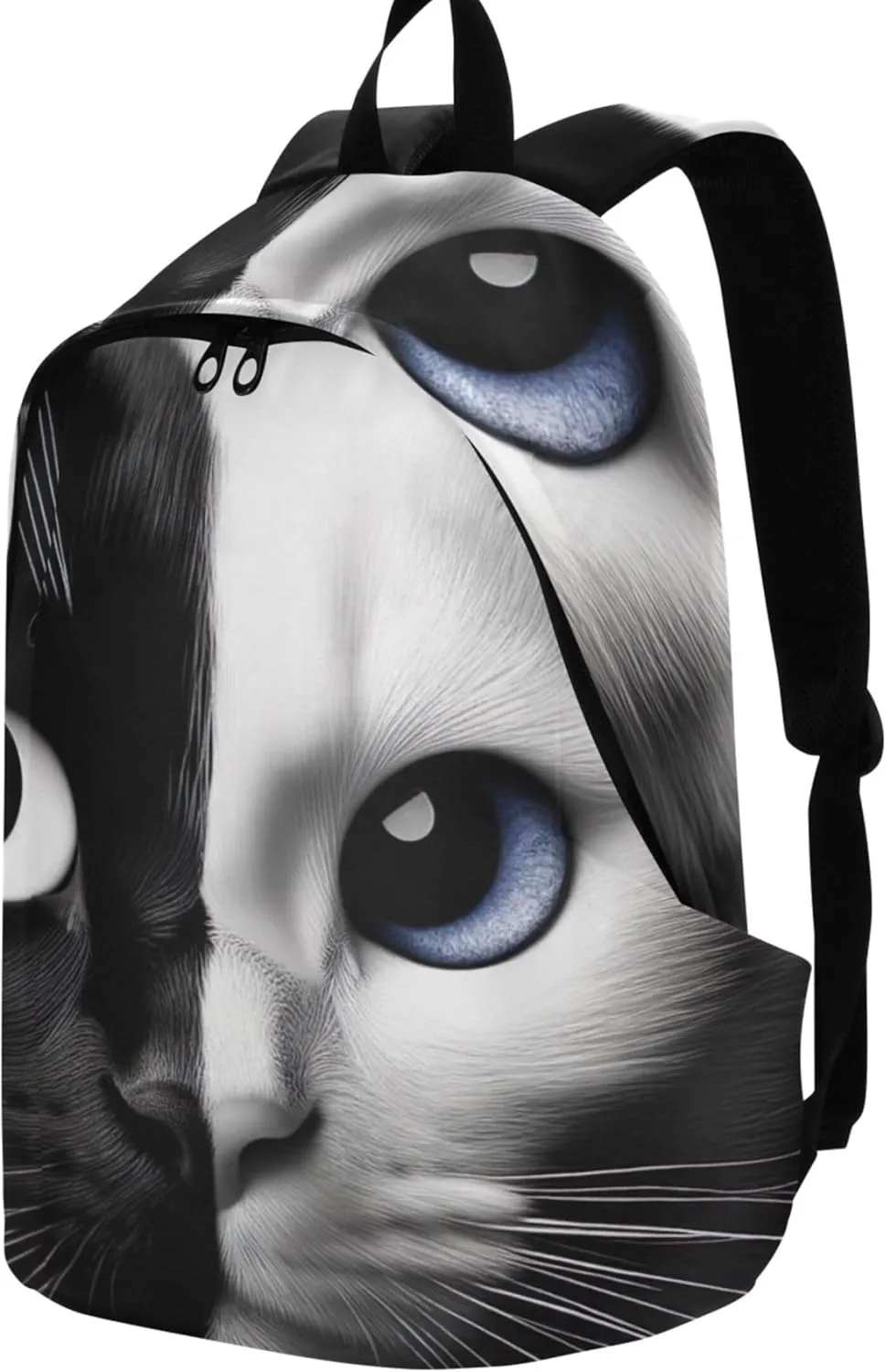 Cute Backpacks for Woman Casual Black and White Cat Face Fashion Gifts Teen College Bookbag