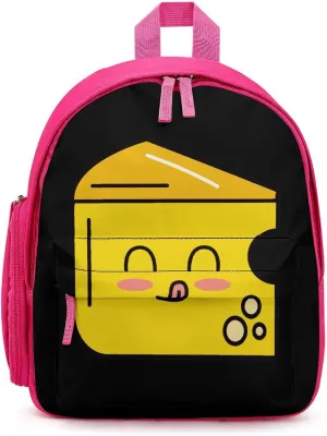 Cute Cheese Face Simple Backpack Lightweight Cute Printing Shoulder Bag Family Travel Pink-style