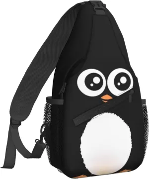 Cute Penguin Sling Bag for Women Crossbody Shoulder Bag Casual Daypack Backpacks Men Chest Bag Gym Cycling Travel Hiking