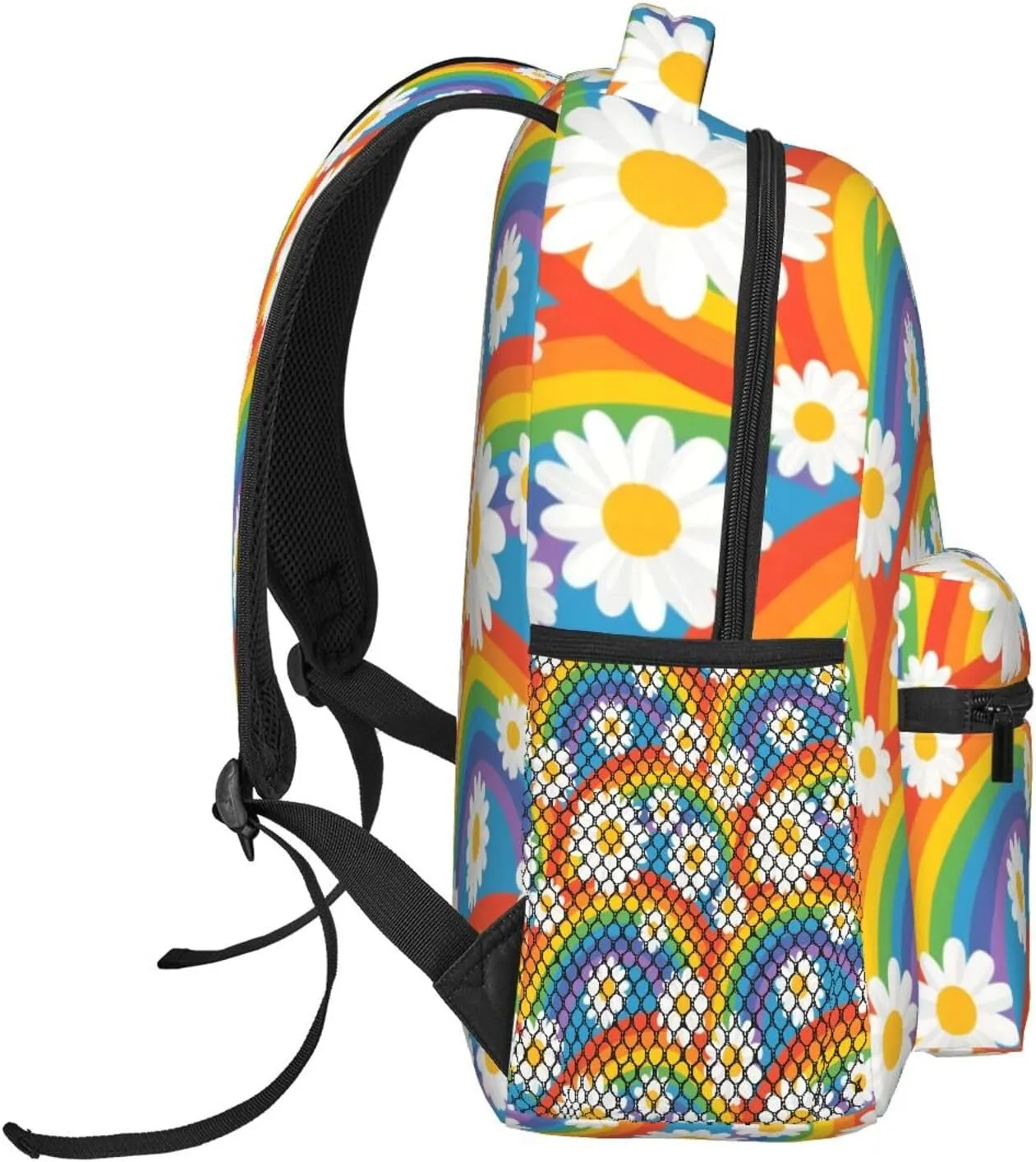 Daisy and Rainbow Adult Backpacks 15 Inch Laptop Backpack Travel Bag for Men Women Gifts