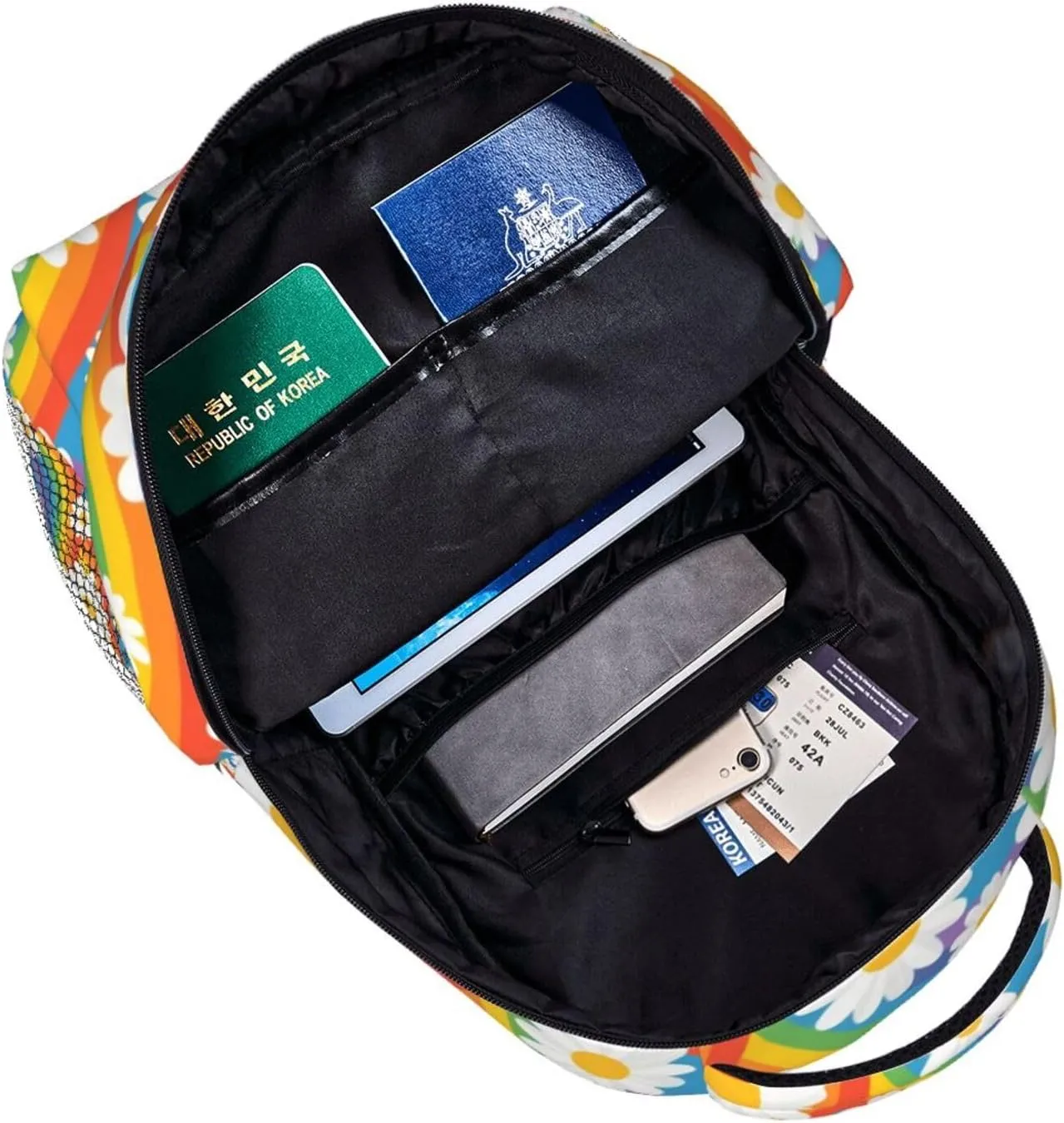 Daisy and Rainbow Adult Backpacks 15 Inch Laptop Backpack Travel Bag for Men Women Gifts