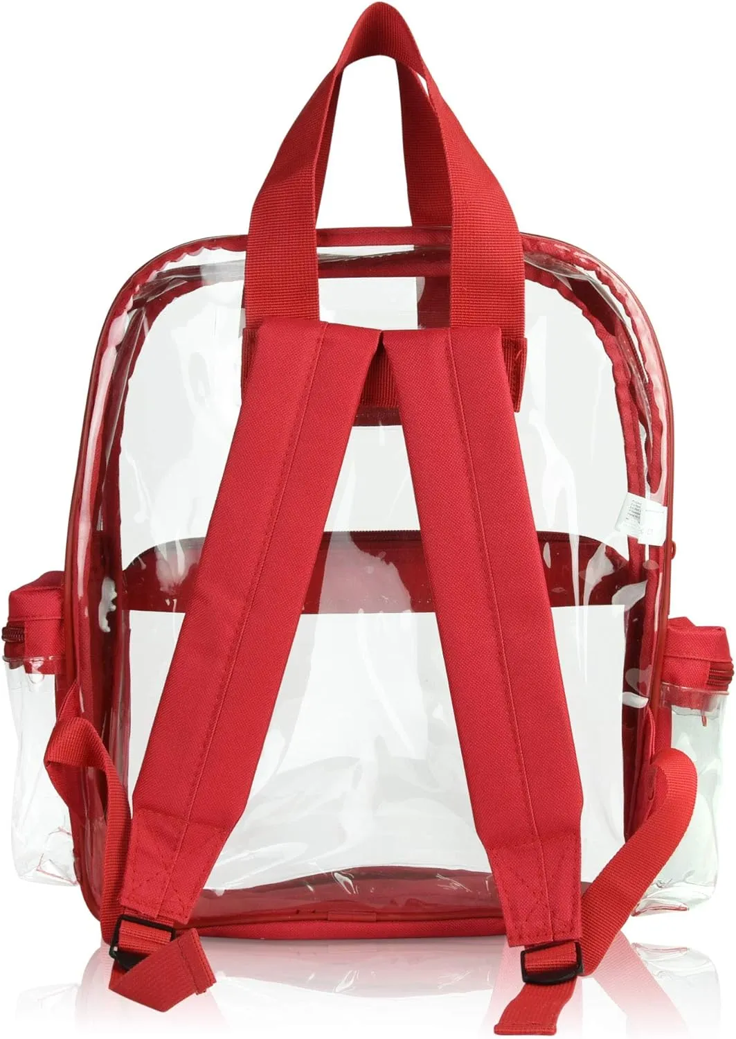 DALIX Wholesale Clear Backpacks Small Book Bags 50 Pcs in Red