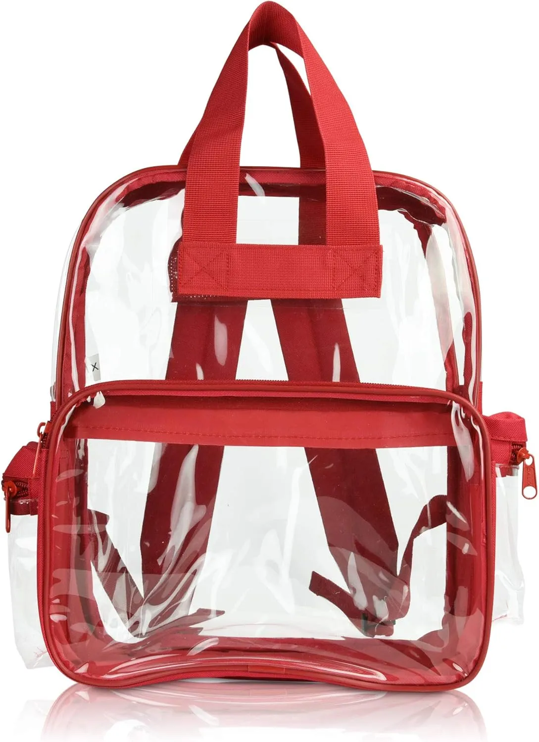 DALIX Wholesale Clear Backpacks Small Book Bags 50 Pcs in Red