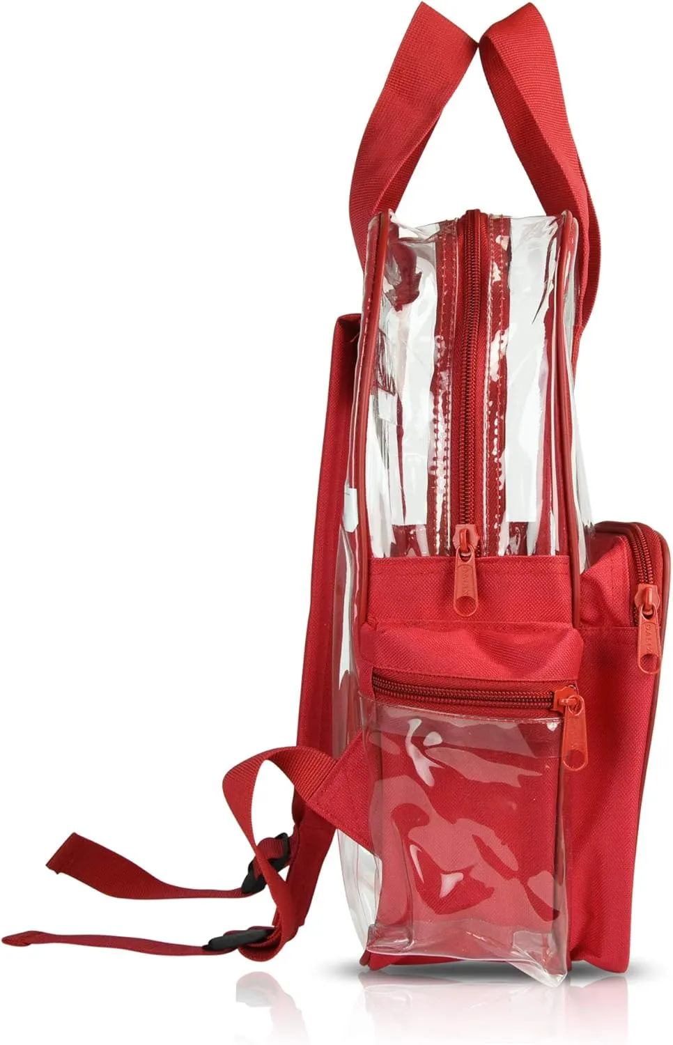 DALIX Wholesale Clear Backpacks Small Book Bags 50 Pcs in Red