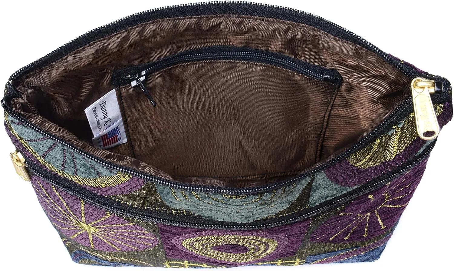 Danny K. Women's Tapestry Zipper Purse Crossbody Handbag, Adjustable Cord, Handmade in USA