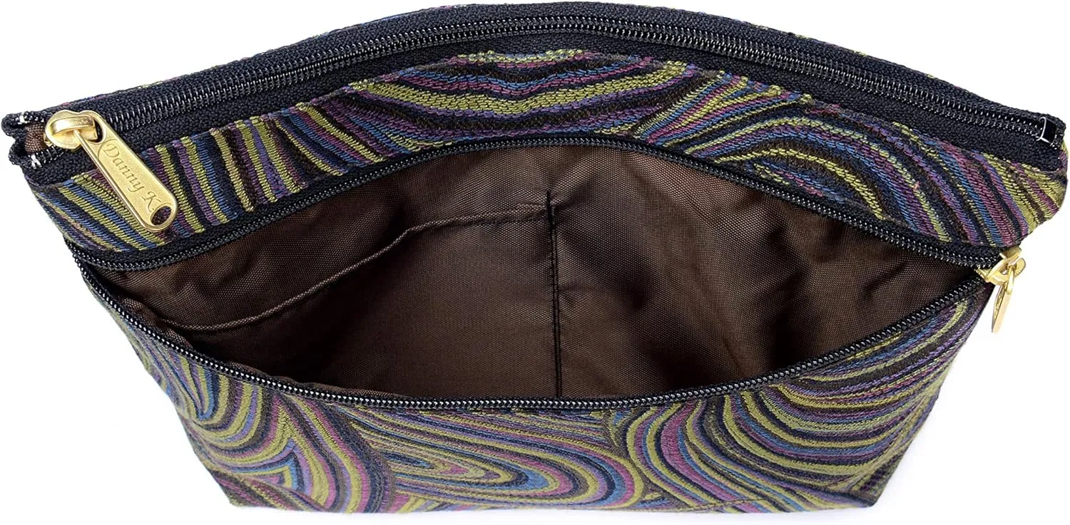 Danny K. Women's Tapestry Zipper Purse Crossbody Handbag, Adjustable Cord, Handmade in USA