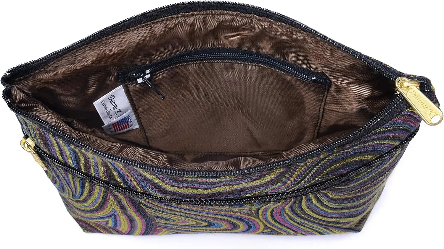 Danny K. Women's Tapestry Zipper Purse Crossbody Handbag, Adjustable Cord, Handmade in USA