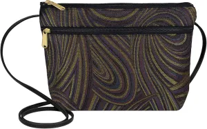 Danny K. Women's Tapestry Zipper Purse Crossbody Handbag, Adjustable Cord, Handmade in USA