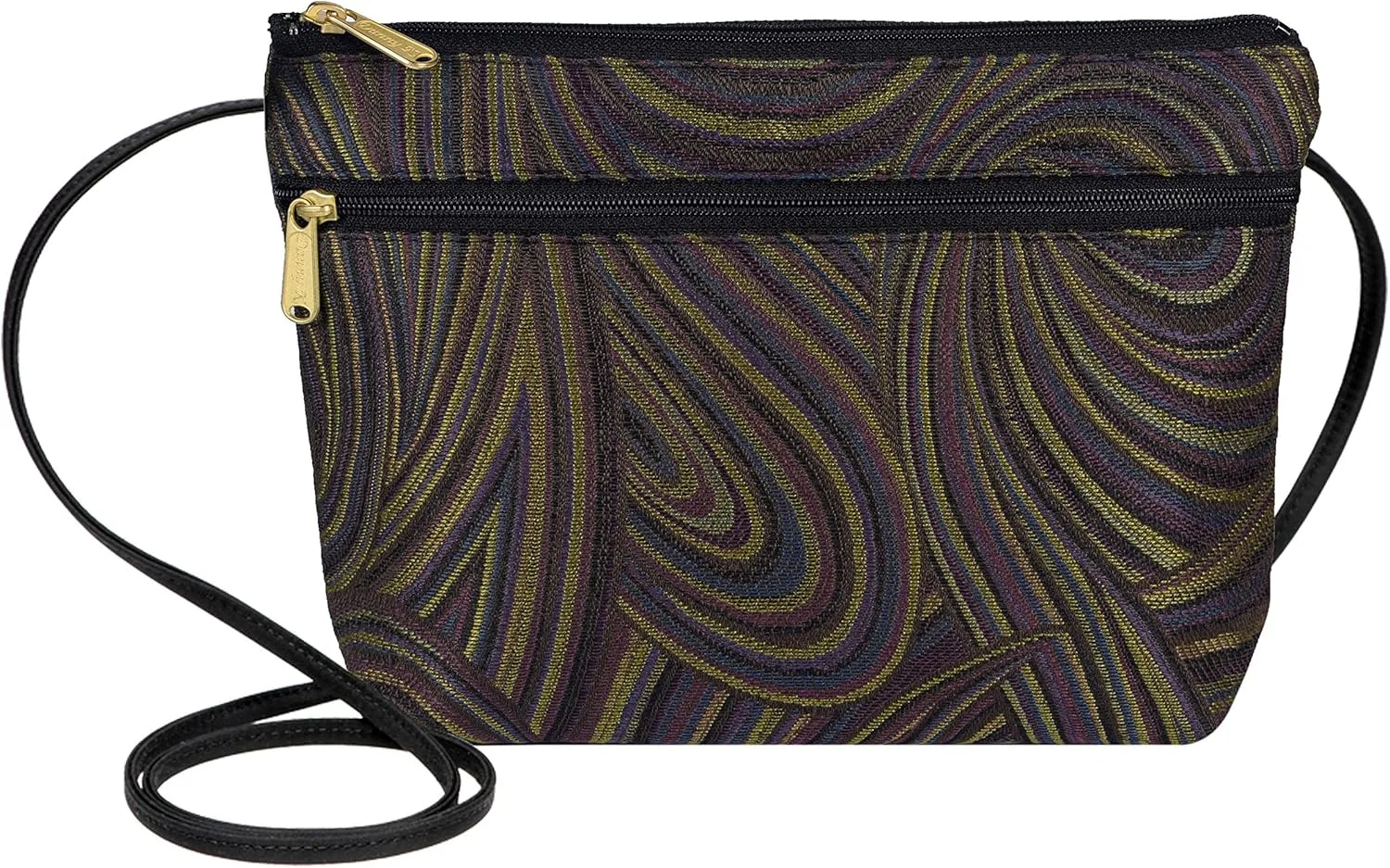 Danny K. Women's Tapestry Zipper Purse Crossbody Handbag, Adjustable Cord, Handmade in USA