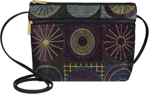 Danny K. Women's Tapestry Zipper Purse Crossbody Handbag, Adjustable Cord, Handmade in USA