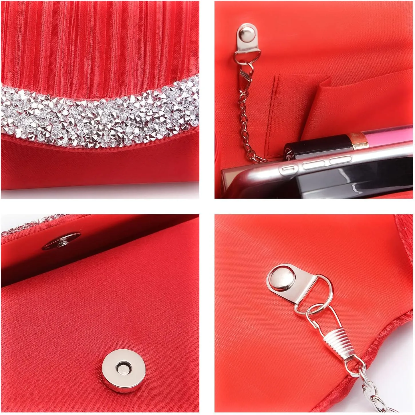 Dasein Clutch Purses for Women Evening Bags Formal Clutches with Rhinestones for Wedding Party Prom Dressy Purse