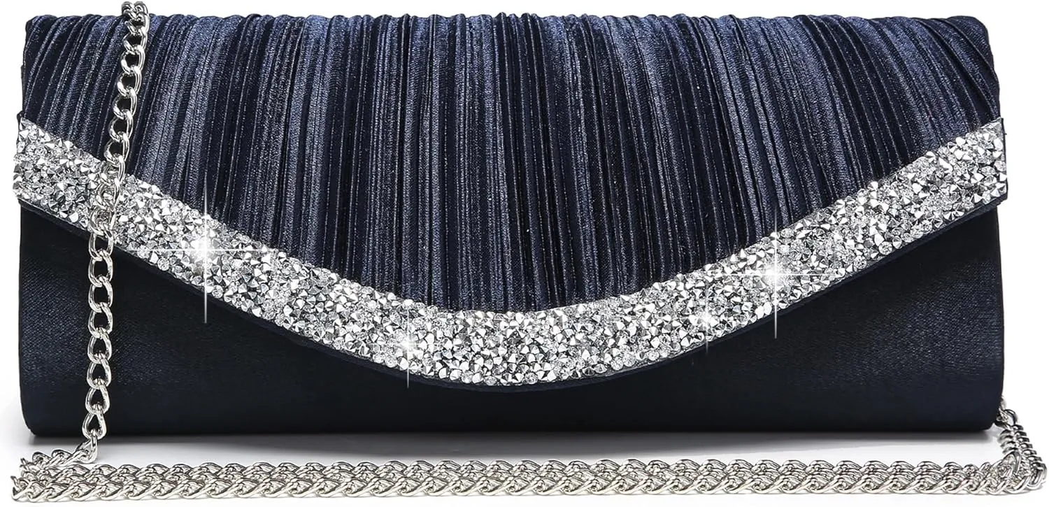 Dasein Clutch Purses for Women Evening Bags Formal Clutches with Rhinestones for Wedding Party Prom Dressy Purse