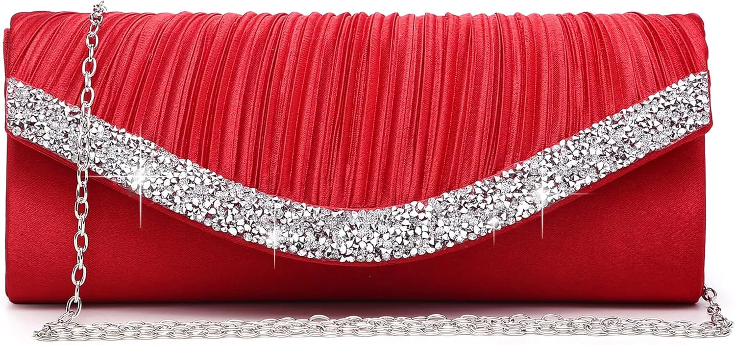 Dasein Clutch Purses for Women Evening Bags Formal Clutches with Rhinestones for Wedding Party Prom Dressy Purse