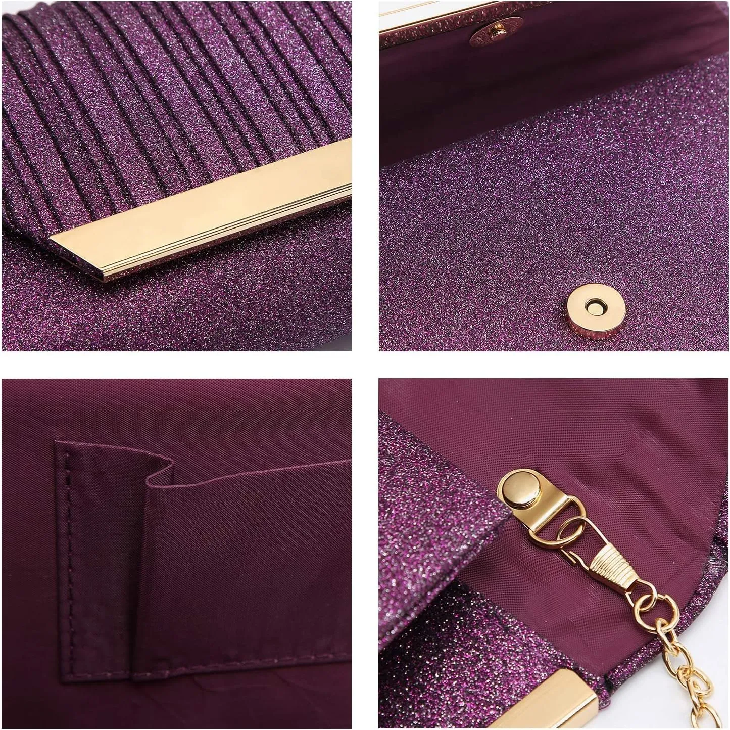 Dasein Women Evening Bags Wedding Purses Handbags Party Clutches Cocktail Prom Formal Clutch with Glitter Rhinestones