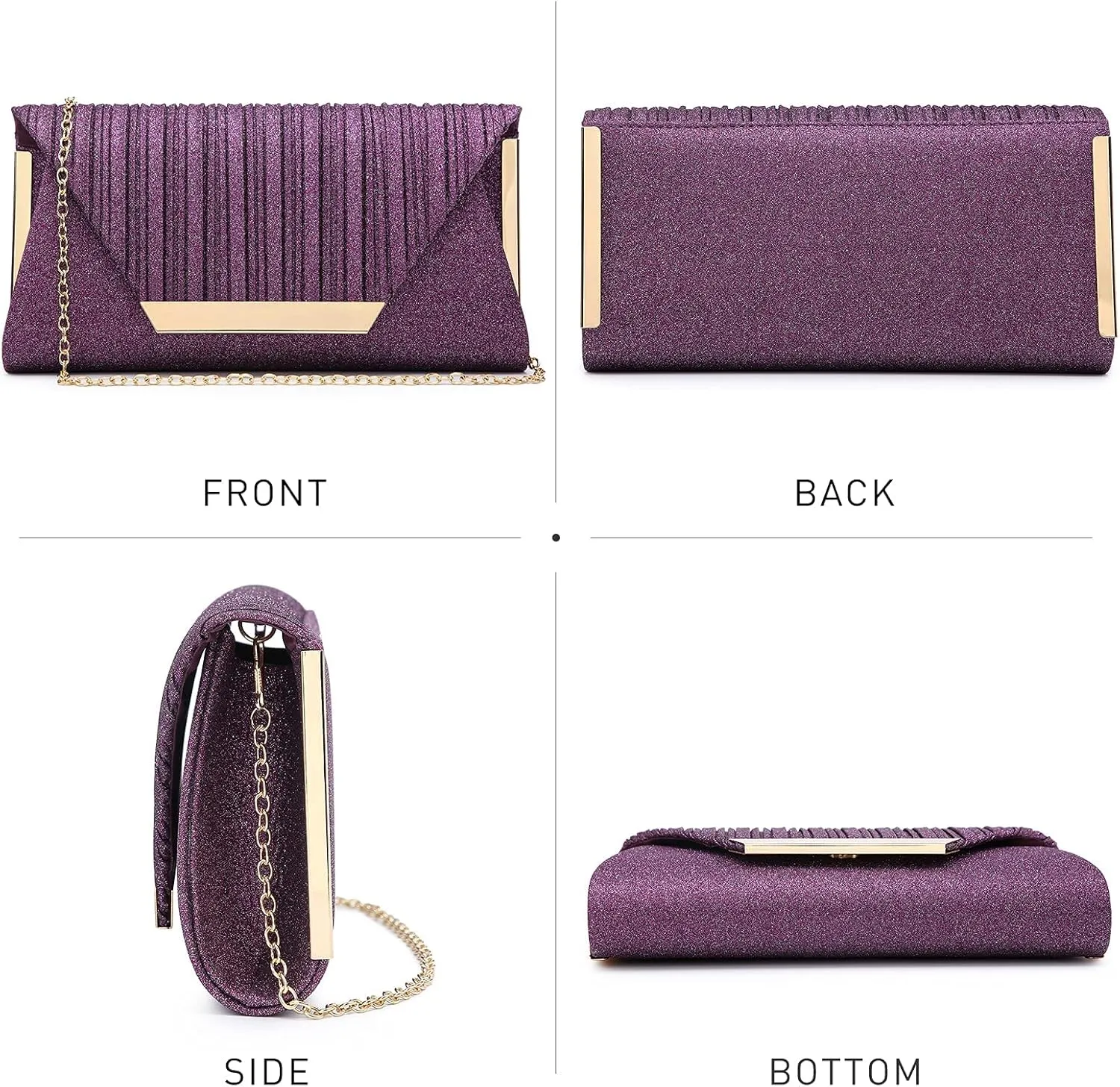 Dasein Women Evening Bags Wedding Purses Handbags Party Clutches Cocktail Prom Formal Clutch with Glitter Rhinestones