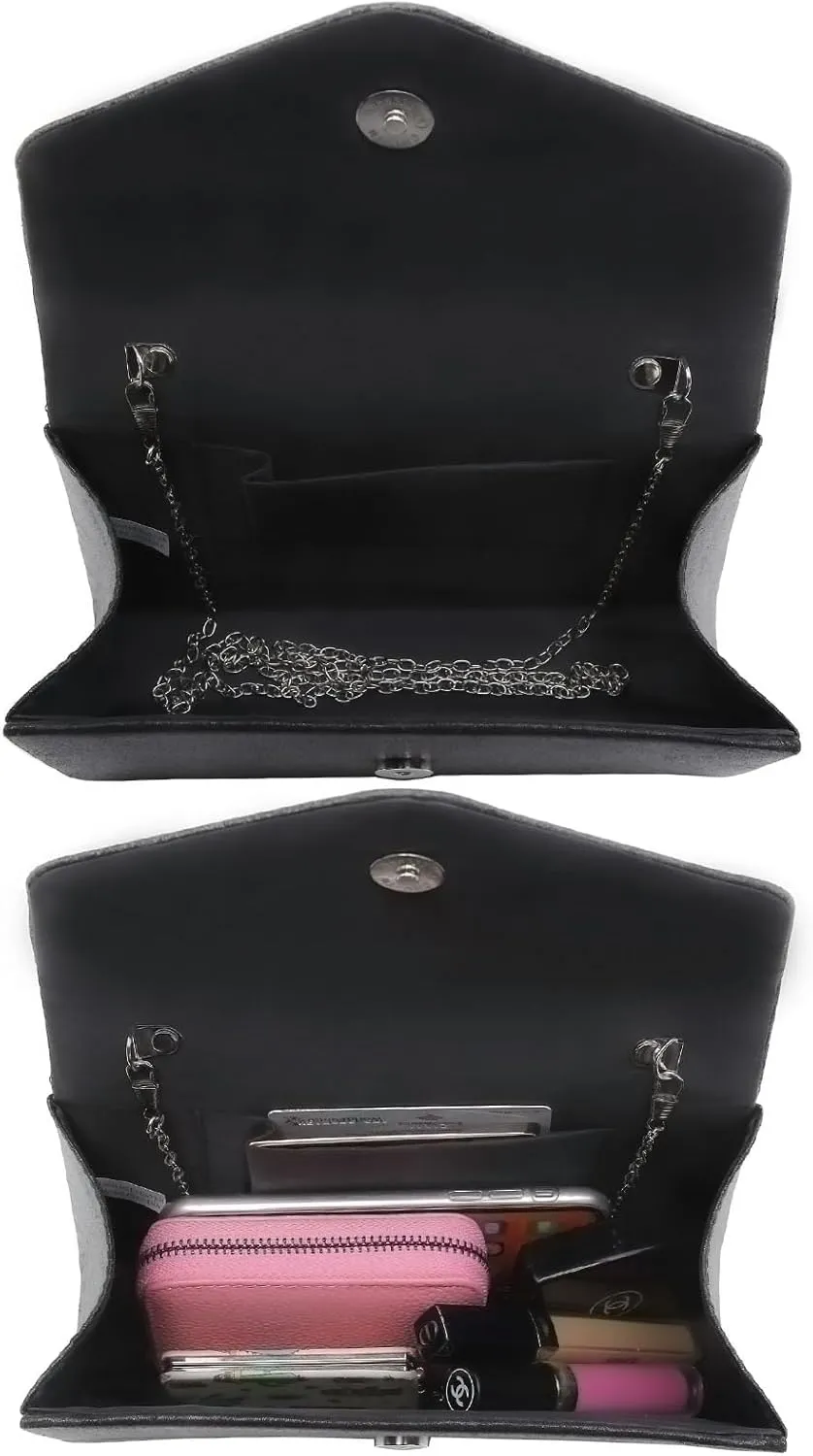 Dasein Women's Evening Bag Party Clutches Wedding Purses Cocktail Prom Handbags with Frosted Glittering