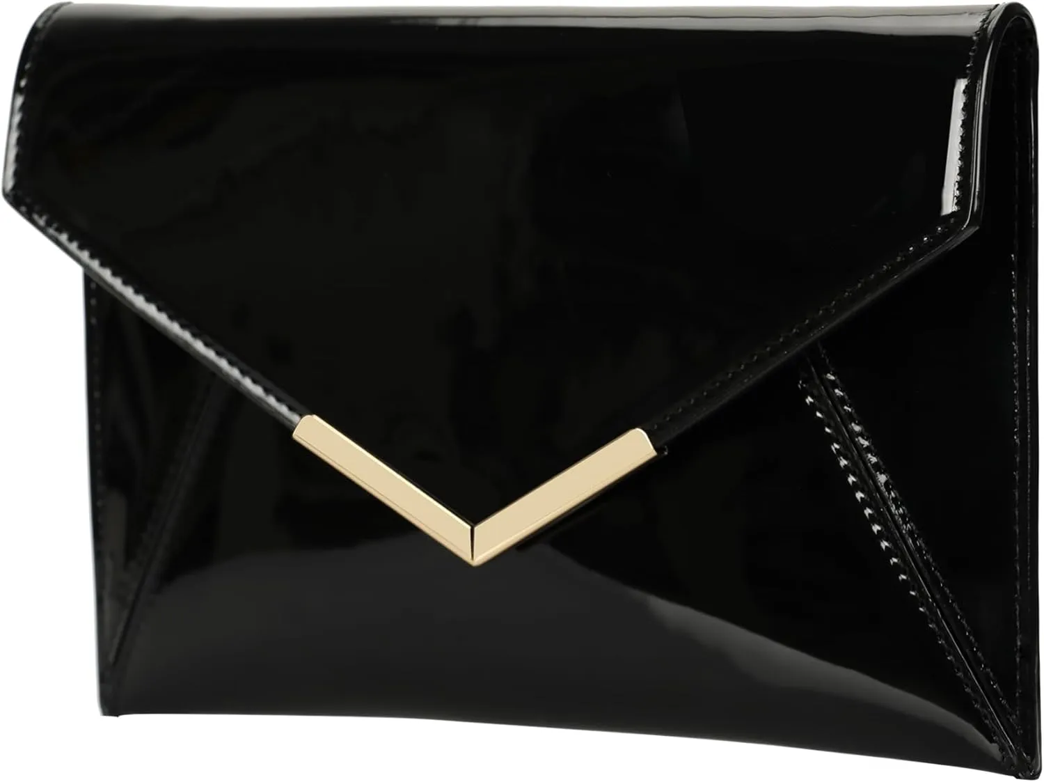 Dexmay Women Envelope Clutch Handbag Patent Leather Pouch Foldover Dress Purse