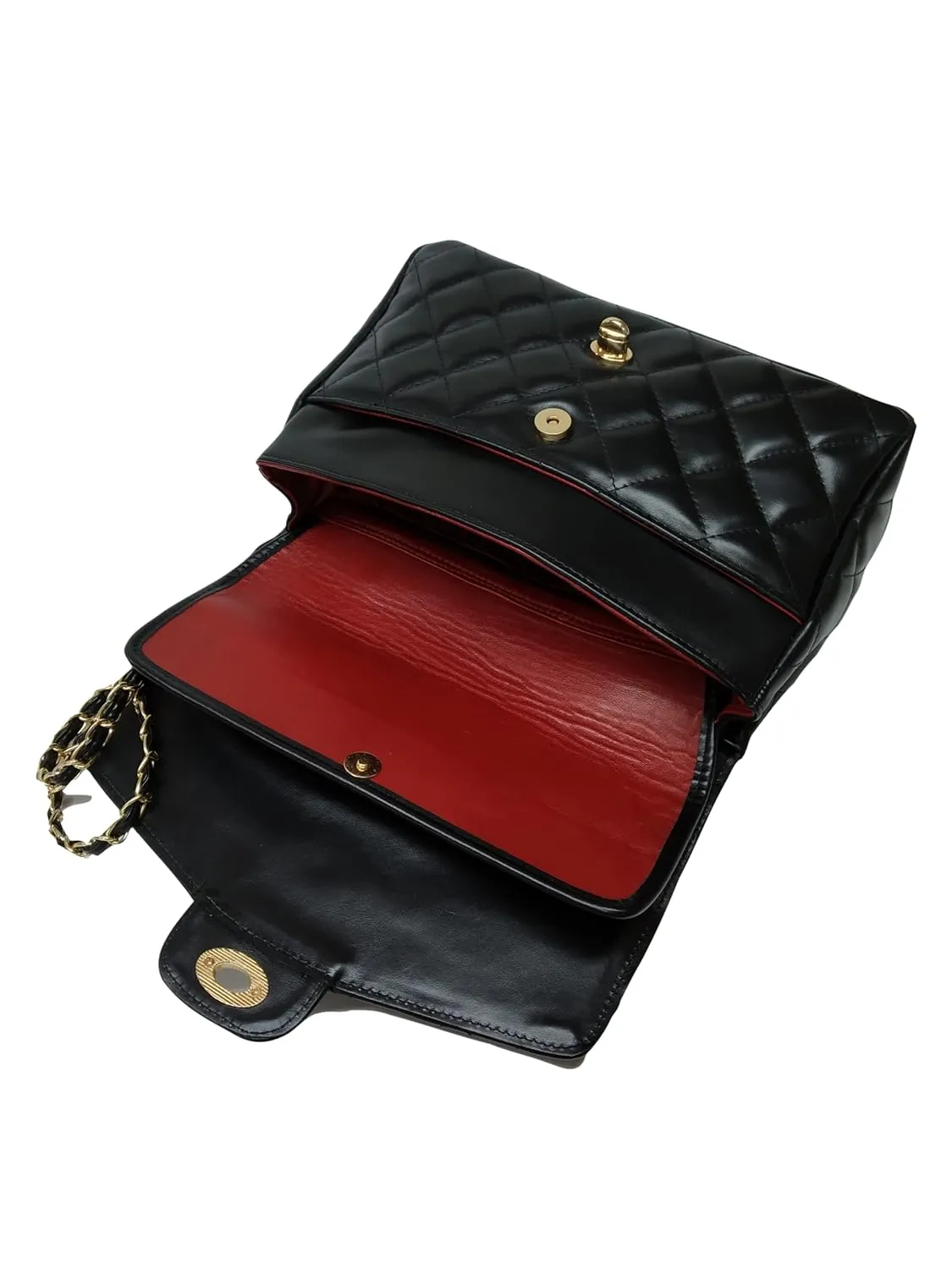 DIAMONDS ARE ETERNAL Alternative Max Genuine Leather Shoulder Bag, Leather Lining Double Flap Bag, Convertible Elegant Women Crossbody Bag (Silver)