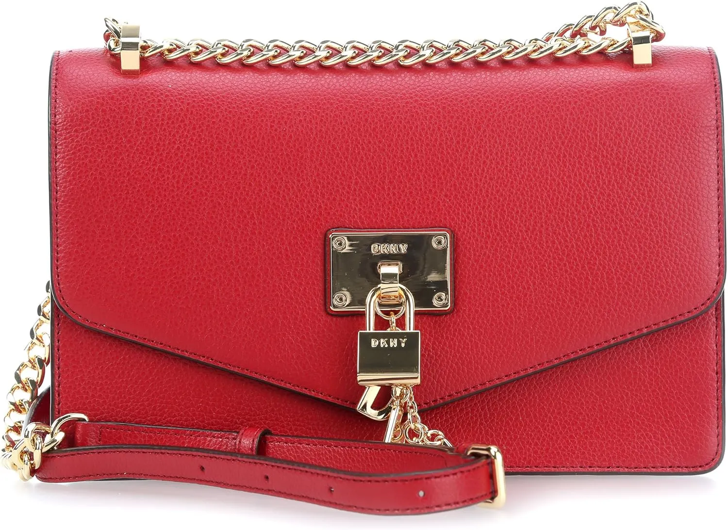DKNY Women's Elissa Leather Shoulder Bag with Logo Charm