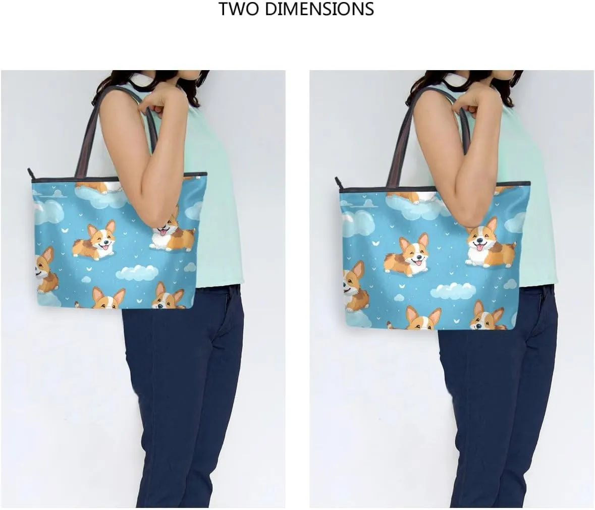Dog Soar in The Clouds Shoulder Bags Large Handle Ladies Handbag
