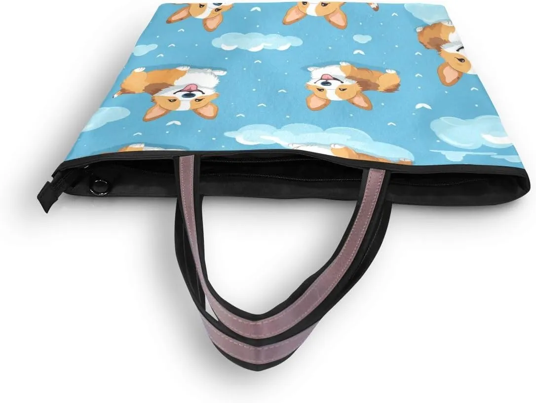 Dog Soar in The Clouds Shoulder Bags Large Handle Ladies Handbag
