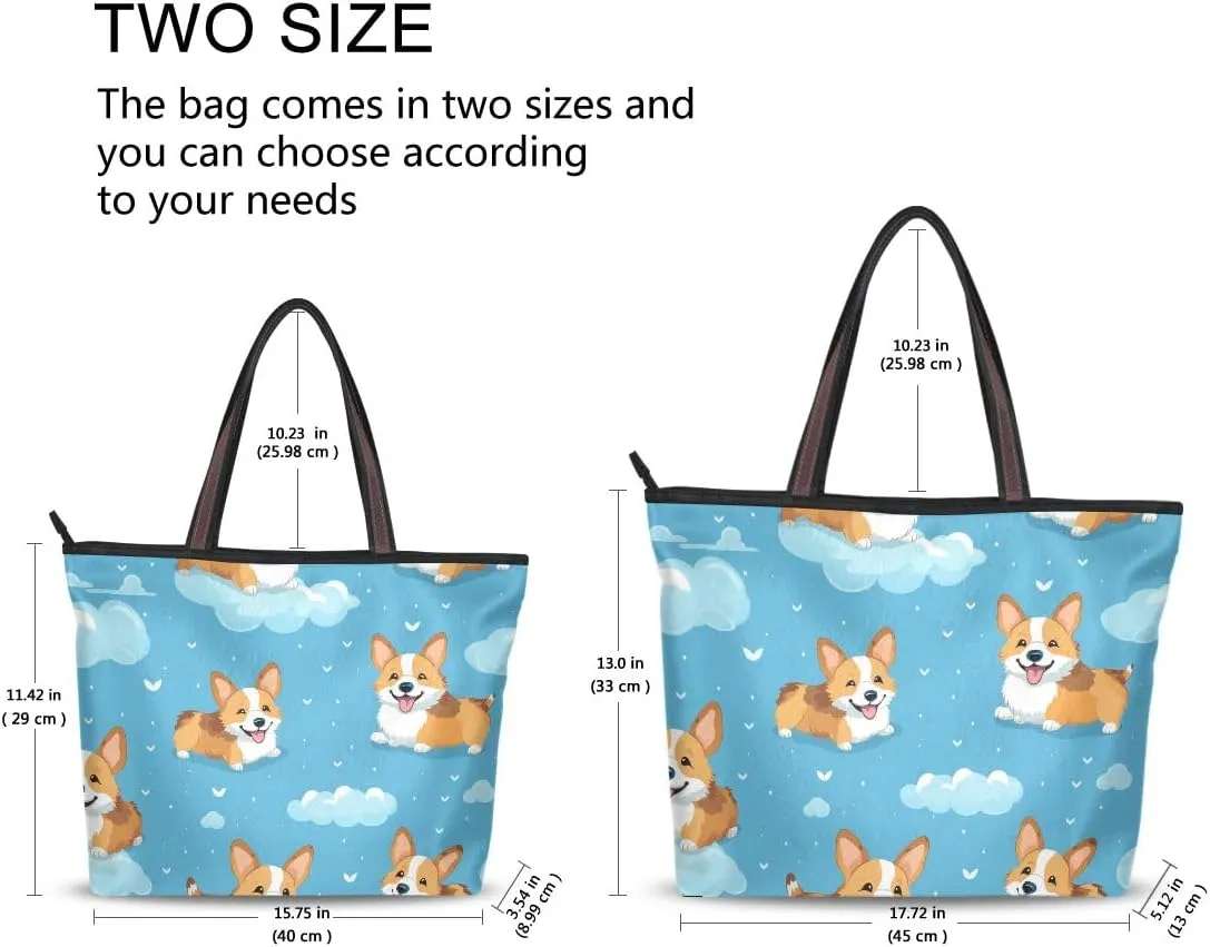 Dog Soar in The Clouds Shoulder Bags Large Handle Ladies Handbag