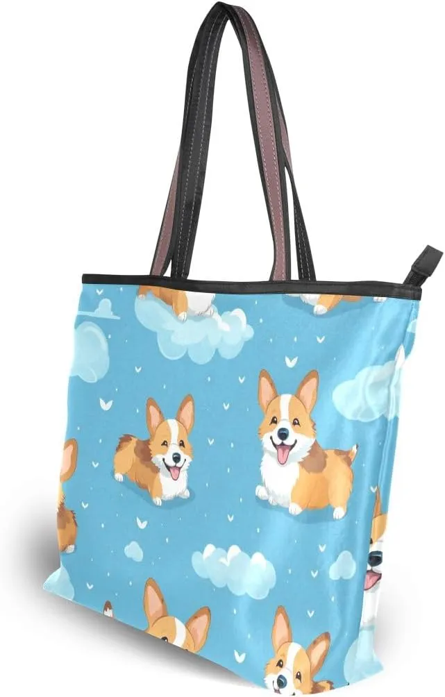 Dog Soar in The Clouds Shoulder Bags Large Handle Ladies Handbag