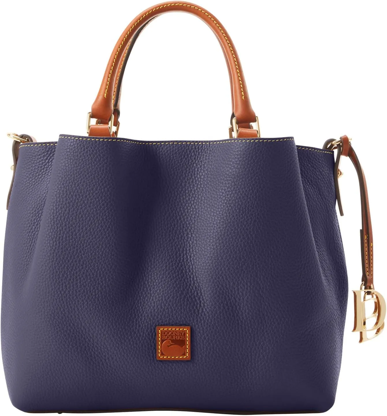 Dooney & Bourke Handbags for Women, Pebble Grain Leather Satchel Bag with Top Handles & Crossbody Strap