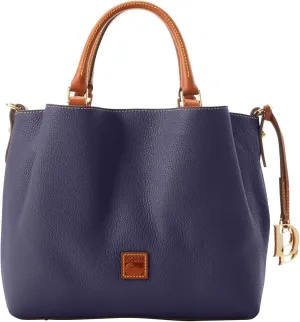 Dooney & Bourke Handbags for Women, Pebble Grain Leather Satchel Bag with Top Handles & Crossbody Strap