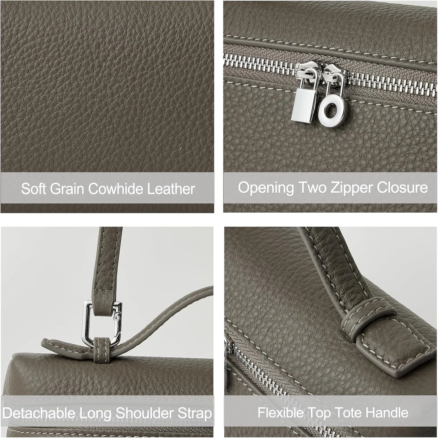 DORIS&JACKY Small Leather Crossbody Bag for Women Designer Mini Top Handle Phone Pouch Bag with Adjustable Shoulder Strap