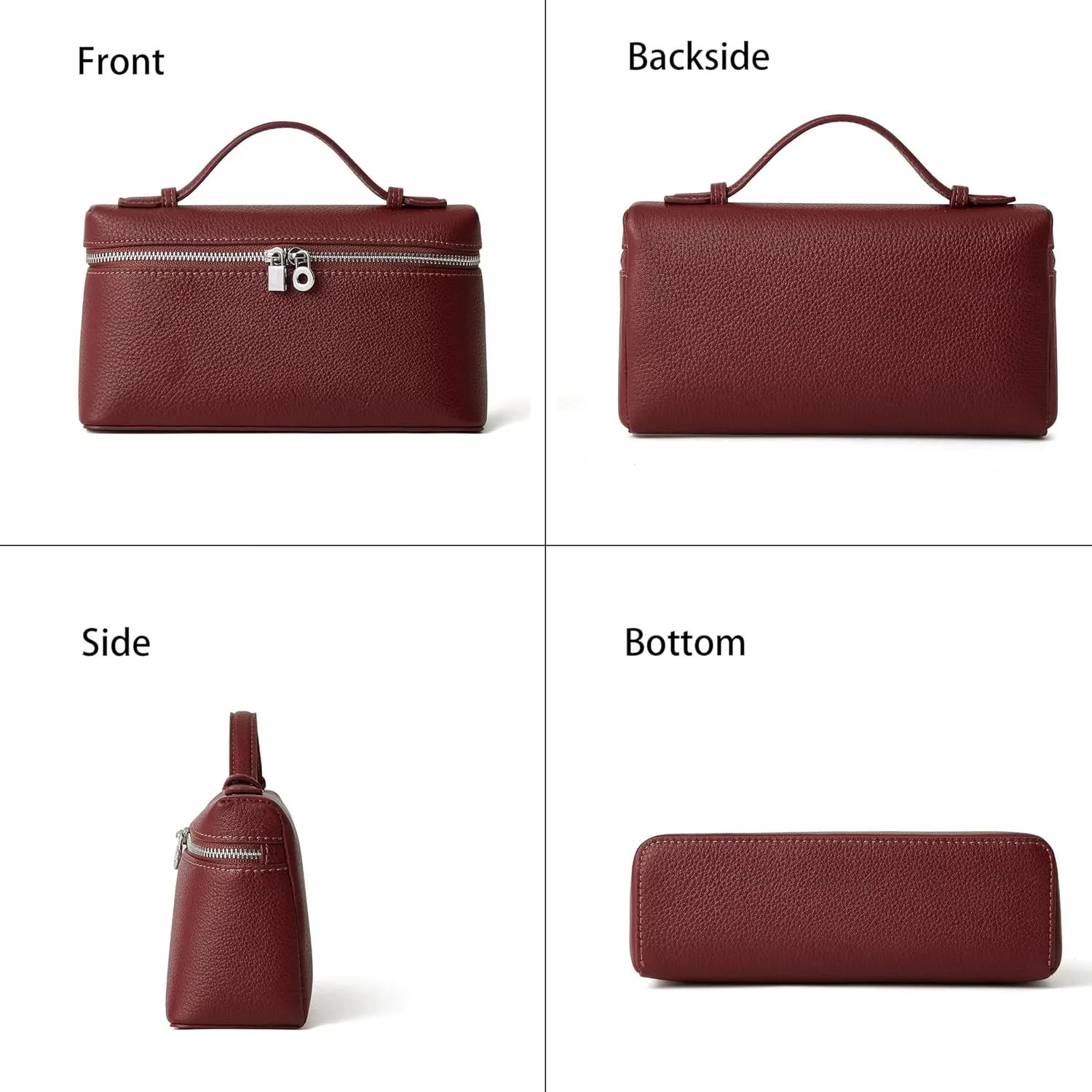 DORIS&JACKY Small Leather Crossbody Bag for Women Designer Mini Top Handle Phone Pouch Bag with Adjustable Shoulder Strap