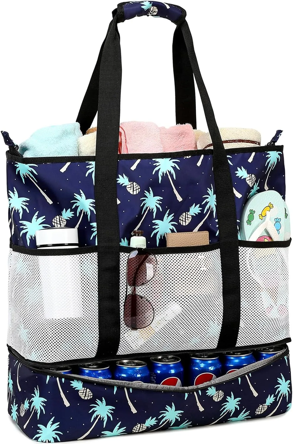 DSIUE Beach Bag with Cooler, Waterproof Sandproof Beach Tote Pool Bags for Women for Beach Vacation Essentials
